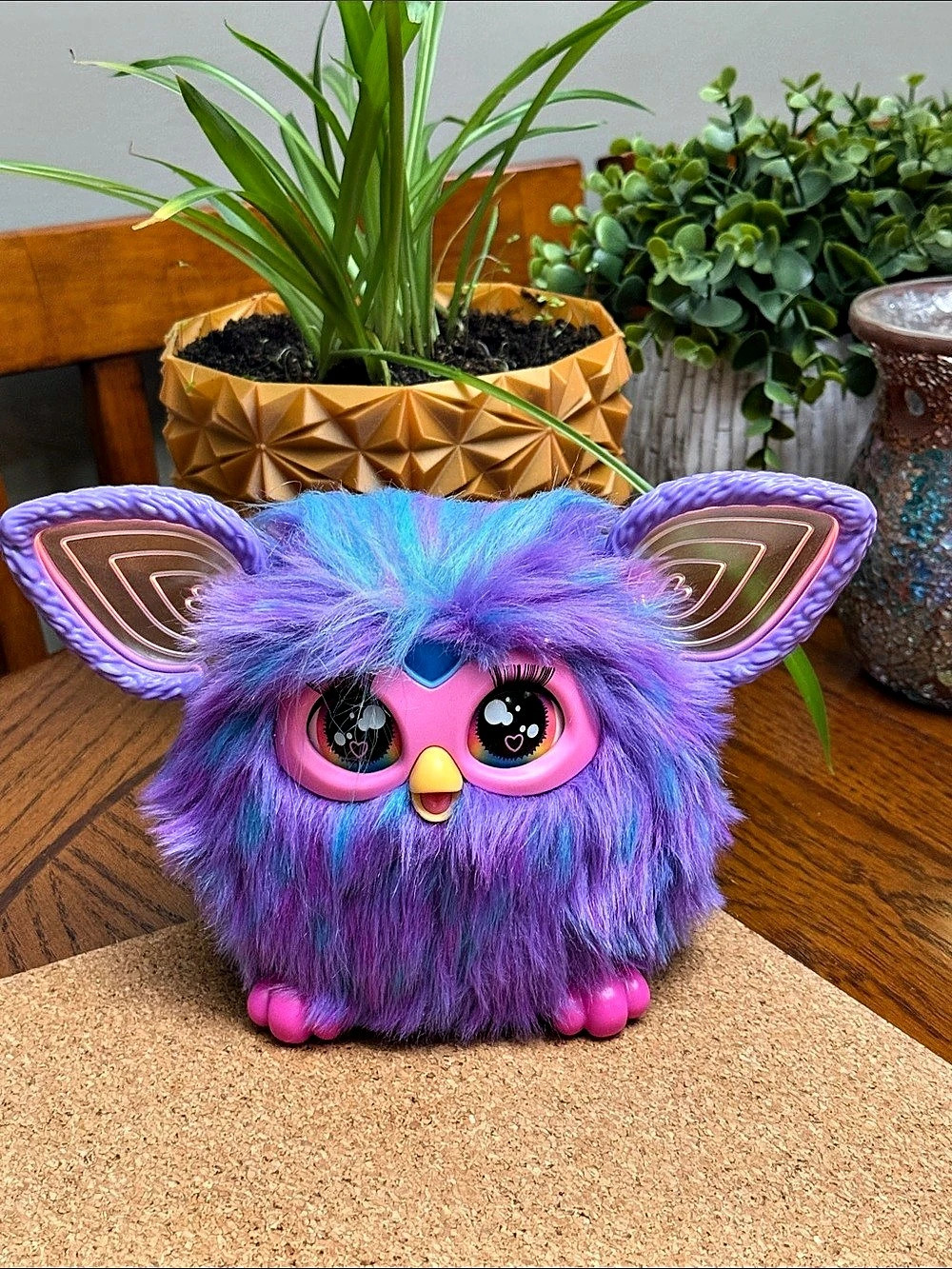 Hasbro Furby Purple Interactive Plush Toy (2023) ) Purple & Blue Plush Toy Like